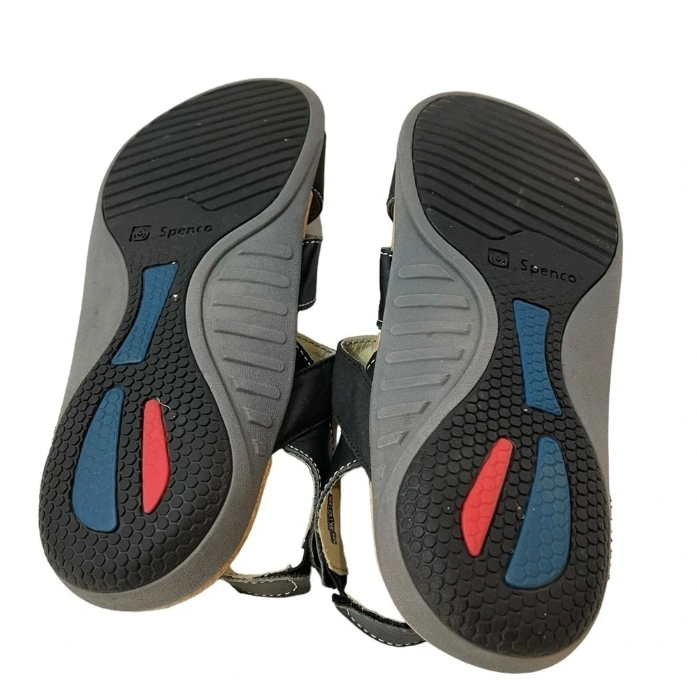 Spenco Women's Sandals Size 9 Black Leather Strappy Arch Support Comfort - Picture 8 of 13